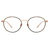 Linda Farrow - 748 C4 Oval Optical Frames - Rose Gold and Tortoiseshell - Linda Farrow Eyewear