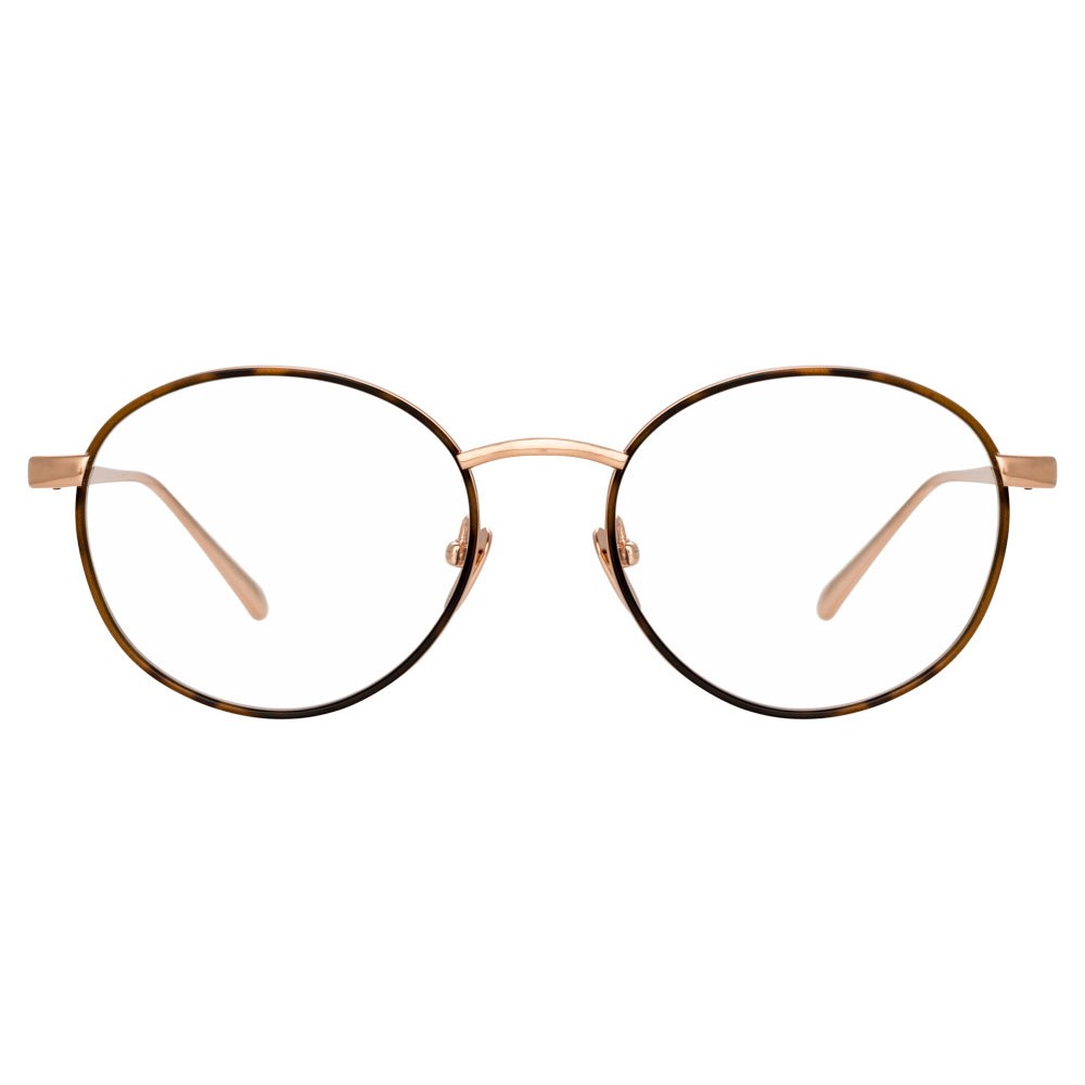 Linda Farrow 748 C4 Oval Optical Frames Rose Gold And Tortoiseshell Linda Farrow Eyewear