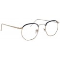 Linda Farrow - 586 C3 Angular Optical Frames - White Gold - Linda Farrow Eyewear
