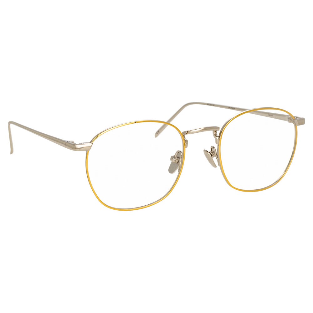 Linda Farrow - Occhiali da Vista Rotondi 741 C10 - Oro Bianco con Bordo in  Oro Giallo - Linda Farrow Eyewear - Avvenice