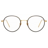 Linda Farrow - 718 C1 Oval Optical Frames - Yellow Gold and Black - Linda Farrow Eyewear