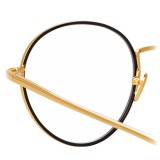 Linda Farrow - 718 C1 Oval Optical Frames - Yellow Gold and Black - Linda Farrow Eyewear