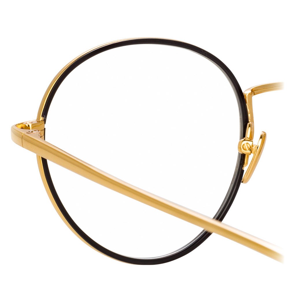 Linda Farrow 718 C1 Oval Optical Frames Yellow Gold And Black Linda Farrow Eyewear Avvenice