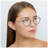 Linda Farrow - 718 C1 Oval Optical Frames - Yellow Gold and Black - Linda Farrow Eyewear