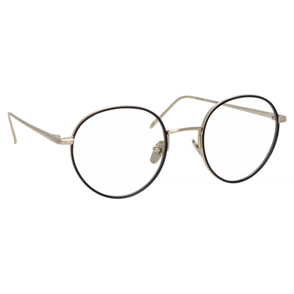 Linda Farrow - 718 C3 Oval Optical Frames - White Gold and Black - Linda Farrow Eyewear