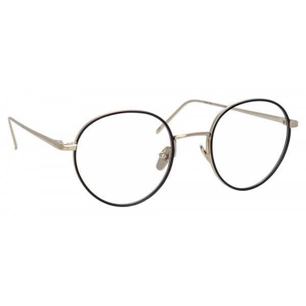 Linda Farrow - Occhiali da Vista Ovali 718 C3 - Oro Bianco e Nero - Linda Farrow Eyewear