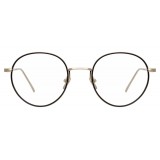 Linda Farrow - 718 C3 Oval Optical Frames - White Gold and Black - Linda Farrow Eyewear