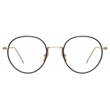 Linda Farrow - Occhiali da Vista Ovali 718 C3 - Oro Bianco e Nero - Linda Farrow Eyewear