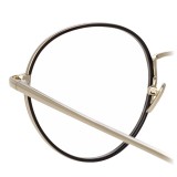 Linda Farrow - 718 C3 Oval Optical Frames - White Gold and Black - Linda Farrow Eyewear