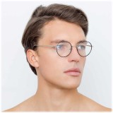 Linda Farrow - 718 C3 Oval Optical Frames - White Gold and Black - Linda Farrow Eyewear