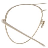 Linda Farrow - Occhiali da Vista Aviator 751 C2 - Oro Bianco - Linda Farrow Eyewear