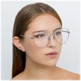 Linda Farrow - Occhiali da Vista Aviator 751 C2 - Oro Bianco - Linda Farrow Eyewear