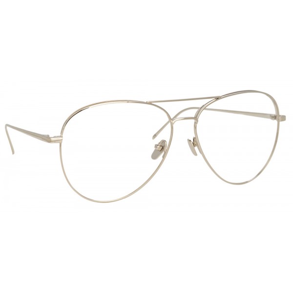 Linda Farrow - 751 C2 Aviator Optical Frames - White Gold - Linda Farrow Eyewear