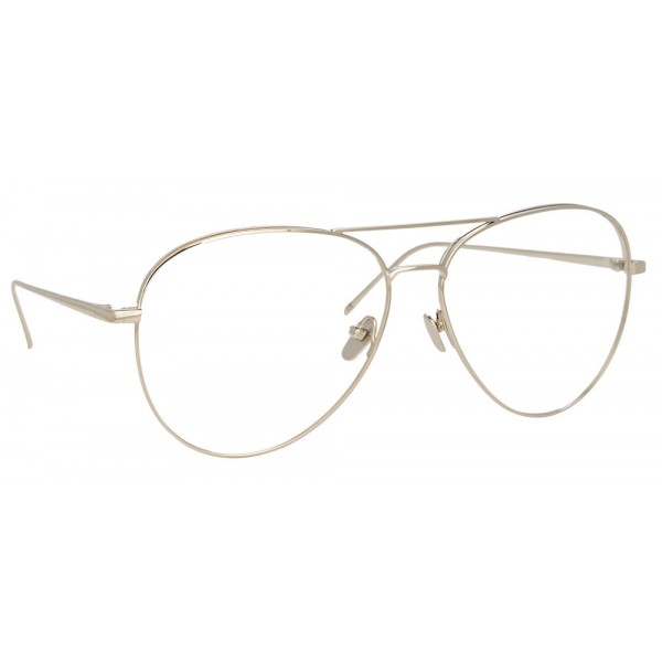 Linda Farrow - Occhiali da Vista Aviator 751 C2 - Oro Bianco - Linda Farrow Eyewear