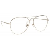 Linda Farrow - Occhiali da Vista Aviator 751 C2 - Oro Bianco - Linda Farrow Eyewear