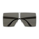 Yves Saint Laurent - New Wave 182 Betty Silver Sunglasses in Shiny Metal with Gray Nylon Lenses - Saint Laurent Eyewear