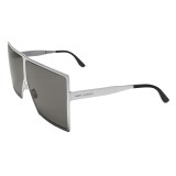 Yves Saint Laurent - New Wave 182 Betty Silver Sunglasses in Shiny Metal with Gray Nylon Lenses - Saint Laurent Eyewear