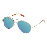Givenchy - Aviator Sunglasses in Metal Frame with Golden Finish and Turquoise - Sunglasses - Givenchy Eyewear