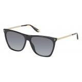Givenchy - Black Acetate Sunglasses with Gold Metal Bars and Grey Lenses - Sunglasses - Givenchy Eyewear