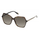 Givenchy - Oversized Sunglasses with Metal Soul Rings Gold and Brown Lenses - Sunglasses - Givenchy Eyewear