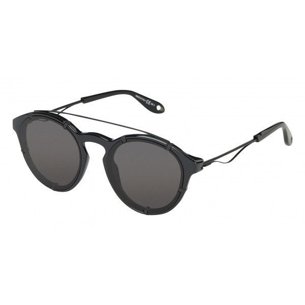 Givenchy - Black Acetate Round Sunglasses with Black Matt Frame Finish