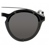 Givenchy - Black Acetate Round Sunglasses with Black Matt Frame Finish and Grey Lenses - Sunglasses - Givenchy Eyewear