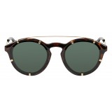 Givenchy - Dark Torroise Acetate Round Sunglasses with Gold Frame Finish and Green Lenses - Sunglasses - Givenchy Eyewear