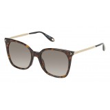 Givenchy - Dark Tortoise Acetate Sunglasses with Gold Metal Bars and Brown Lenses - Sunglasses - Givenchy Eyewear