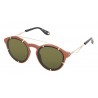Givenchy - Opaque Brown Acetate Round Sunglasses with Gold Frame Finish and Brown Lenses - Sunglasses - Givenchy Eyewear