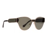 Balenciaga - Cat Eye Sunglasses Shiny Rose Gold and Dark Havana with Green Lenses - Sunglasses - Balenciaga Eyewear