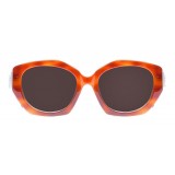 Balenciaga - Geometric Retrò Sunglasses Havana and White Horn  - Sunglasses - Balenciaga Eyewear