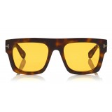 Tom Ford - Fausto Sunglasses - Occhiali da Sole in Acetato Rettangolari - FT0711 - Havana - Tom Ford Eyewear