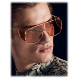 Tom Ford - Spector Sunglasses - Occhiali da Sole in Acetato Oversize Rettangolari - FT0708 - Oro - Tom Ford Eyewear