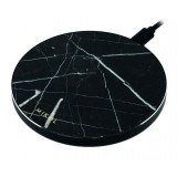 Mikol Marmi - Wireless Charging Pad in Black Marble Marquina with USB Cable - Desktop Charger - iPhone - Apple - Samsung