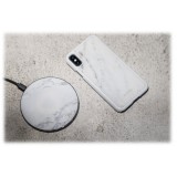 Mikol Marmi - Pad di Ricarica Wireless in Marmo Bianco di Carrara con Cavo USB - Caricatore da Tavolo - iPhone - Apple - Samsung