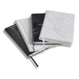 Mikol Marmi - Notebook in Marmo Bianco di Carrara con Bordo in Pelle - Vero Marmo - Desk Supplies - Mikol Marmi Collection