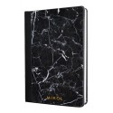 Mikol Marmi - Leather Bounded Marquina Black Marble Notebook - Real Marble - Desk Supplies - Mikol Marmi Collection