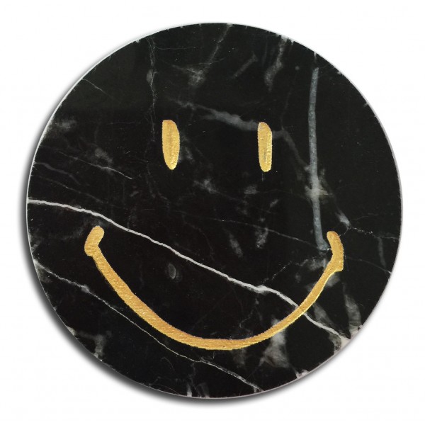 Mikol Marmi - Marquina Black Marble Smile Sticker - Real Marble - Desk Supplies - Mikol Marmi Collection