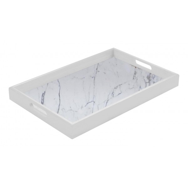 Mikol Marmi - White Carrara Marble Trays - Large - Real Marble - Living - Mikol Marmi Collection