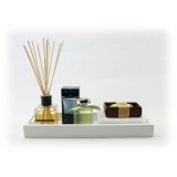 Mikol Marmi - White Wooden Trays - Small - Real Marble - Living - Mikol Marmi Collection