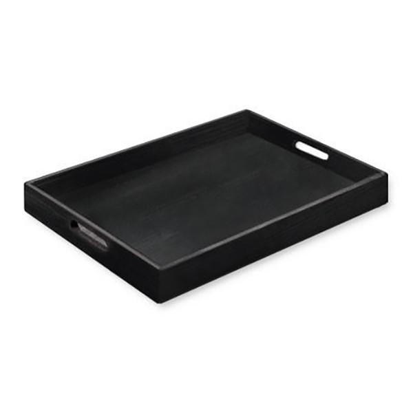 Mikol Marmi - Black Wooden Trays - Large - Real Marble - Living - Mikol Marmi Collection
