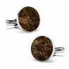 Mikol Marmi - Emperador Round Marble Cuff Links - Real Marble - Mikol Marmi Collection