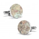 Mikol Marmi - Red Verona Round Marble Cuff Links - Real Marble - Mikol Marmi Collection