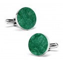 Mikol Marmi - Emerald Green Round Marble Cuff Links - Real Marble - Mikol Marmi Collection