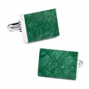 Mikol Marmi - Emerald Green Rectangular Marble Cuff Links - Real Marble - Mikol Marmi Collection