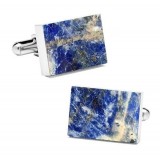 Mikol Marmi - Laguna Blue Rectangular Marble Cuff Links - Real Marble - Mikol Marmi Collection