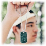 Mikol Marmi - Emerald Green Gemstone Marble Dog Tag - Real Marble - Mikol Marmi Collection