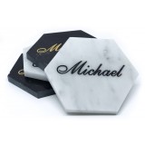 Mikol Marmi - Personalized Coasters in Marquina Black Marble - Real Marble - Living - Mikol Marmi Collection