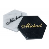 Mikol Marmi - Personalized Coasters in White Carrara Marble - Real Marble - Living - Mikol Marmi Collection
