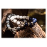 Mikol Marmi - Howlite Gemstone Marble Beaded Bracialet - Real Marble - Mikol Marmi Collection